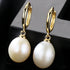 Oval Sterling Silver Pearl Hoop Earrings Ana - Jewelry